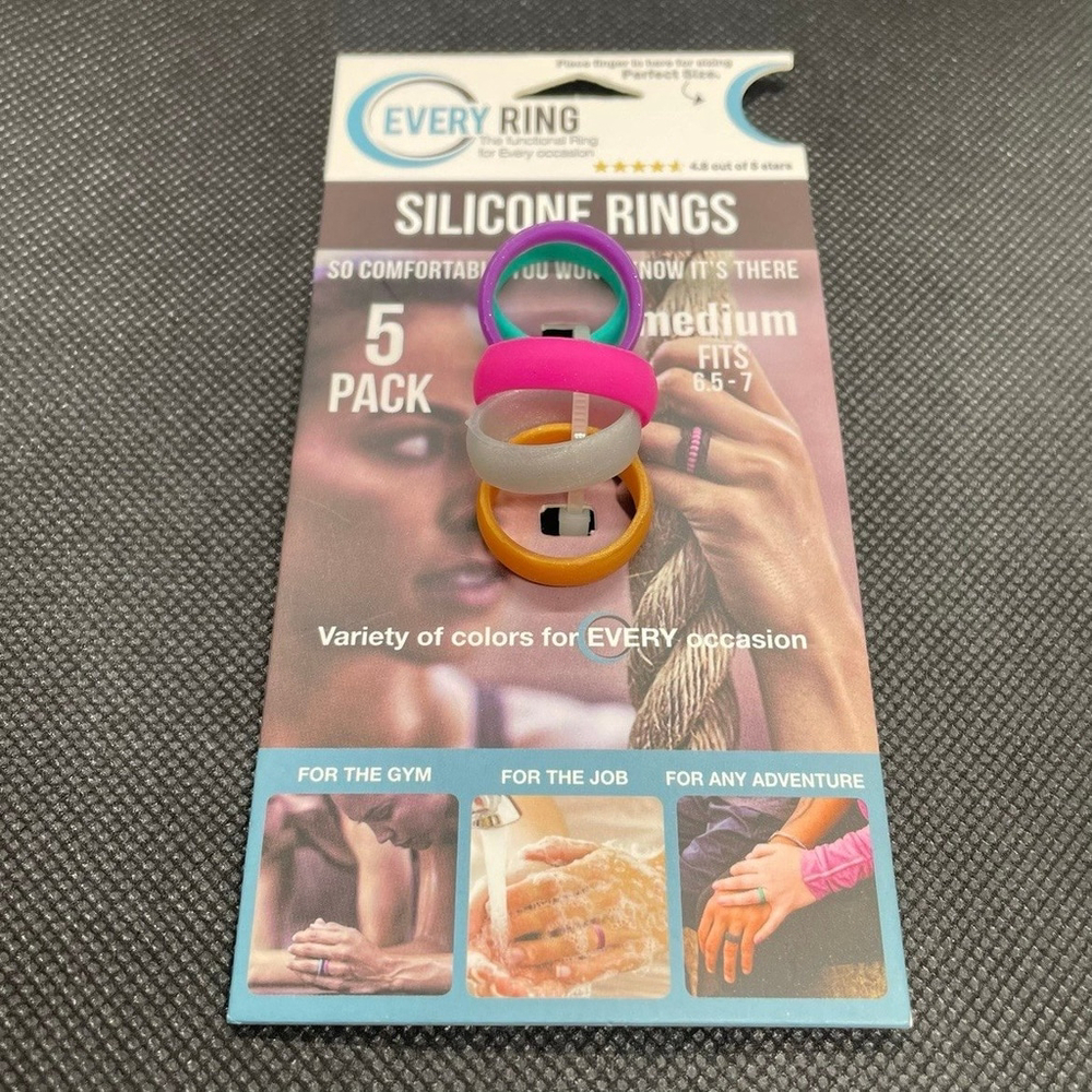 5 Pack Of Size 6.5 - 7 Every Ring ~ The Functional Ring For Every Occasion